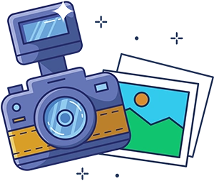 Gráfico de una cámara de fotos.